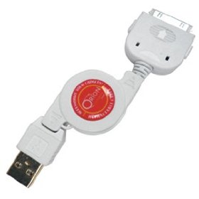 Show details of Apple iPhone 3G Retractable Sync & Charge USB Cable (White).