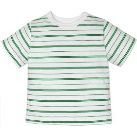 Show details of striped t-shirt.