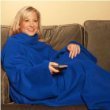 Show details of Snuggie Fleece Blanket w/ Sleeves -Includes Free Book Light (Royal Blue).