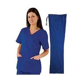 Show details of Medical Scrubs - Women's Mock Wrap/Flare Pant Set (12 Colors, XS-3X).