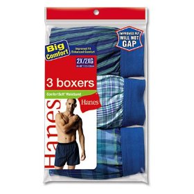 Show details of Hanes ComfortSoft Woven Boxer 3 Pack.