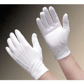 Show details of White and Black Cotton Gloves - Pair.