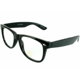 Show details of G & G Nerd Glasses Buddy Wayfarer Black Frame Clear Lens.