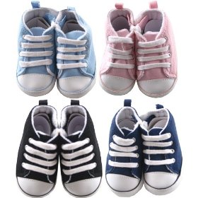 Show details of Hi-Top Basic Baby Booties with Laces.