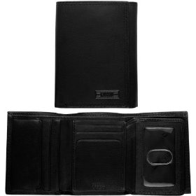 Show details of Fossil Mens Leather Trifold Wallet - Chicago Extra Capacity Trifold (Color: Black).