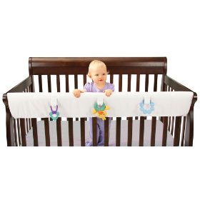 Show details of Easy Teether XL Crib Rail Cover for Convertible Cribs White.