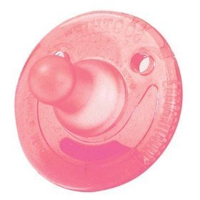 Show details of Soothie Newborn Pacifier 2-pack - pink and purple - BPA FREE.