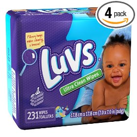 Show details of Luvs Ultra Clean Baby Wipes Refills, Three 77-Count Packages (Pack of 4) (924 Total Wipes).