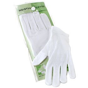 Show details of Spa Sister White Cotton Overnight Moisture Gloves.