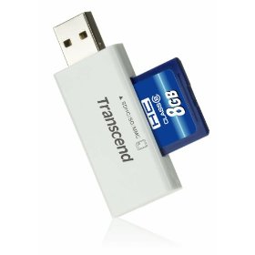 Show details of Transcend 8 GB SDHC Class 6 Flash Memory Card with Card Reader TS8GSDHC6-S5W.