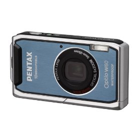 Show details of Pentax Optio W60 Waterproof 10MP Digital Camera with 5x Wide Angle Optical Zoom (Ocean Blue).