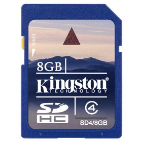 Show details of Kingston 8 GB SDHC Class 4 Flash Memory CardSD4/8GB.