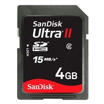 Show details of Sandisk Ultra II SDHC 4GB SD Memory Card (SDSDH-4096, BULK Static Pack, No Reader).
