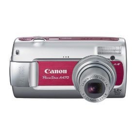 Show details of Canon PowerShot A470 7.1 MP Digital Camera with 3.4x Optical Zoom (Red).