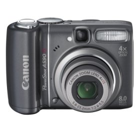 Show details of Canon PowerShot A590IS 8MP Digital Camera with 4x Optical Image Stabilized Zoom.