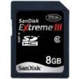 Show details of SanDisk SDSDRX3-8192-A21 8GB Extreme III SDHC Card (Black).