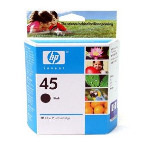 Show details of HP 45 Black Inkjet Print Cartridge (51645A).