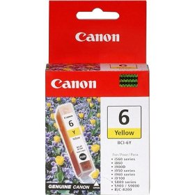 Show details of Canon BCI-6Y Yellow Ink Tank.