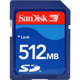 Show details of SanDisk SDSDB-512-A10/A11-512 MB Secure Digital Card (Retail Package).