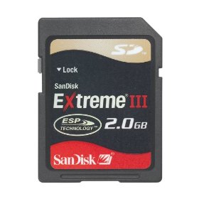 Show details of SanDisk 2 GB  Extreme III SD Memory Card ( SDSDX3-002G-A21 Retail Package).