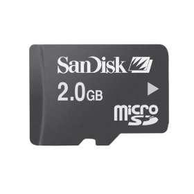 Show details of SanDisk Micro Secure Digital 2 GB Memory Card (SDSDQ-2048-A10M) Retail Package.