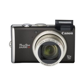 Show details of Canon PowerShot SX200IS 12 MP Digital Camera with 12x Wide Angle Optical Image Stabilized Zoom and 3.0-inch LCD (Black).