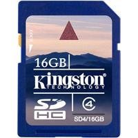 Show details of Kingston 16 GB SDHC Class 4 Flash Memory Card SD4/16GB.