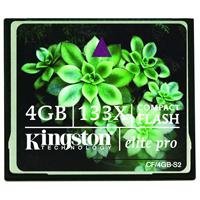 Show details of Kingston Elite Pro 4 GB 133x CompactFlash Memory Card CF/4GB-S2.