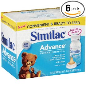 Show details of Similac Advance Ready To Feed Infant Formula, 8-Ounce Plastic Bottles (Case of 24).