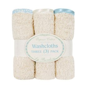 Show details of Bumkins Organic Cotton Washcloth 3-Pack - Dusty Blue.