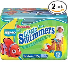 Show details of Huggies Little Swimmers Disposable Swimpants, Finding Nemo, Size S (16-26 Lbs), 12-Count Packages (Pack of 2) (24 Swimpants).