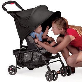 Show details of RayShade UV Protective Stroller Shade Improves Sun Protection for Strollers, Joggers and Prams Black.