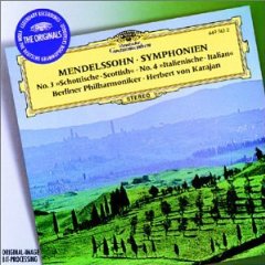 Show details of Mendelssohn: Symphonies 3 & 4 / Karajan, Berlin Philharmonic Orchestra.