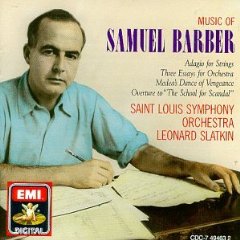 Show details of Music of Samuel Barber: Adagio for Strings, Op. 11/Orchestral Music; Leonard Slatkin.