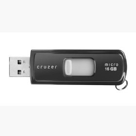 Show details of SanDisk Cruzer Micro 16 GB USB 2.0 Flash Drive (SDCZ6-016G-A11, Retail Package).