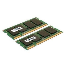Show details of Crucial 2GB Set(2x1GB) 200-Pin PC2 5300 667Mhz SODIMM DDR2 RAM.