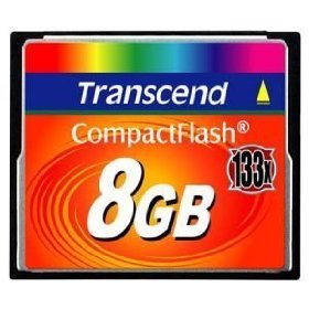 Show details of Transcend 8 GB 133x CompactFlash Memory Card TS8GCF133.