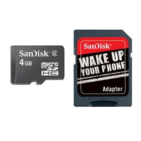 Show details of Sandisk 4GB MicroSDHC (MicroSD High Capacity) Memory Card (SDSDQ-4096-E11M, Retail Package).