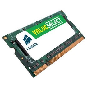 Show details of Corsair VS2GSDS667D2 ValueSelect 2 GB PC2-5300 667 MHz 200-PIN DDR2 CL5 SODIMM Laptop Memory.