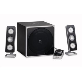 Show details of Logitech Z-4 2.1 Speaker System with Subwoofer (Black).