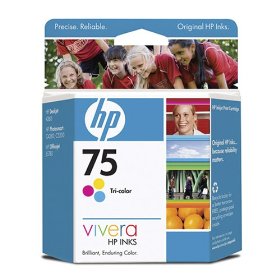 Show details of HP 75 Tri-color Inkjet Print Cartridge (CB337WN).