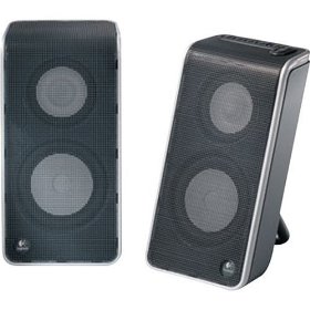 Show details of Logitech 970155-0403 V20 Notebook Speakers (Black).