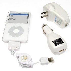 Show details of Apple iPod USB Travel Kit with Car Charger&#47; Travel Adapter&#47; Cable&#45; White.
