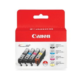 Show details of Canon 2946B004 CLI-221 4 Color Value Pack (Black/Cyan/Magenta/Yellow).