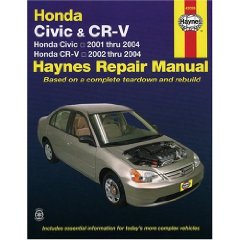 Show details of HONDA CIVIC 2001-2004 & CR-V 2002-2004 (Hayne's Automotive Repair Manual) (Paperback).