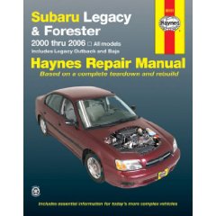 Show details of SUBARU LEGACY & FORESTER, 2000-2006 (Haynes Repair Manual) (Paperback).