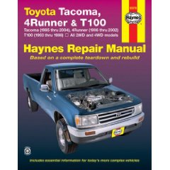 Show details of TOYOTA TACOMA (1995-2004), 4RUNNER (1996-2002) & T100 (1993-1998)(Haynes Repair Manual) (Paperback).