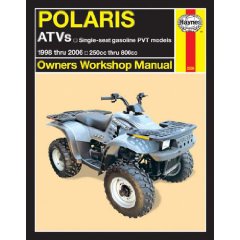 Show details of Haynes Polaris ATVs Owners Workshop Manual: Single-seat gasoline PVT models; 1998 thru 2006 250cc thru 800cc (Paperback).