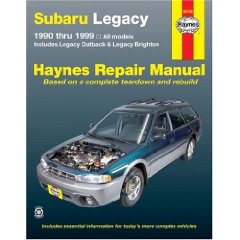 Show details of Subaru Legacy 1990 thru 1999: Includes Legacy Outback & Legacy Brighton (Haynes Repair Manual) (Paperback).