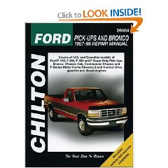 Show details of Chilton's Ford Pick-Ups and Bronco 1987-96 Repair Manual (Chilton's Total Car Care Repair Manual) (Paperback).
